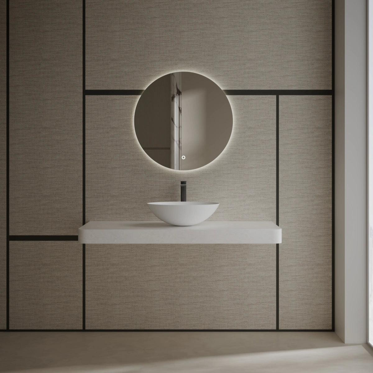 MonBlari XA-A72 White Solid Surface Countertop Basin 500mm Secondary image