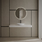 MonBlari XA-A73 White Solid Surface Countertop Basin 500mm Front View