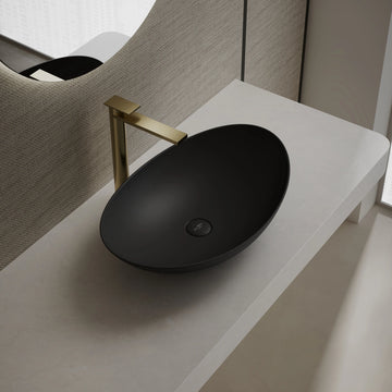 MonBlari XA-A76 black countertop basin side view