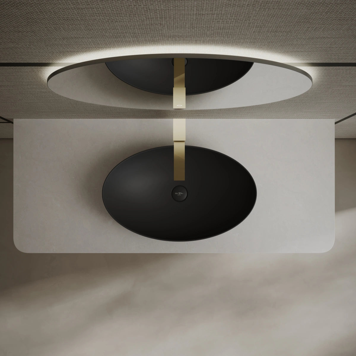 MonBlari XA-A76 black countertop basin top view