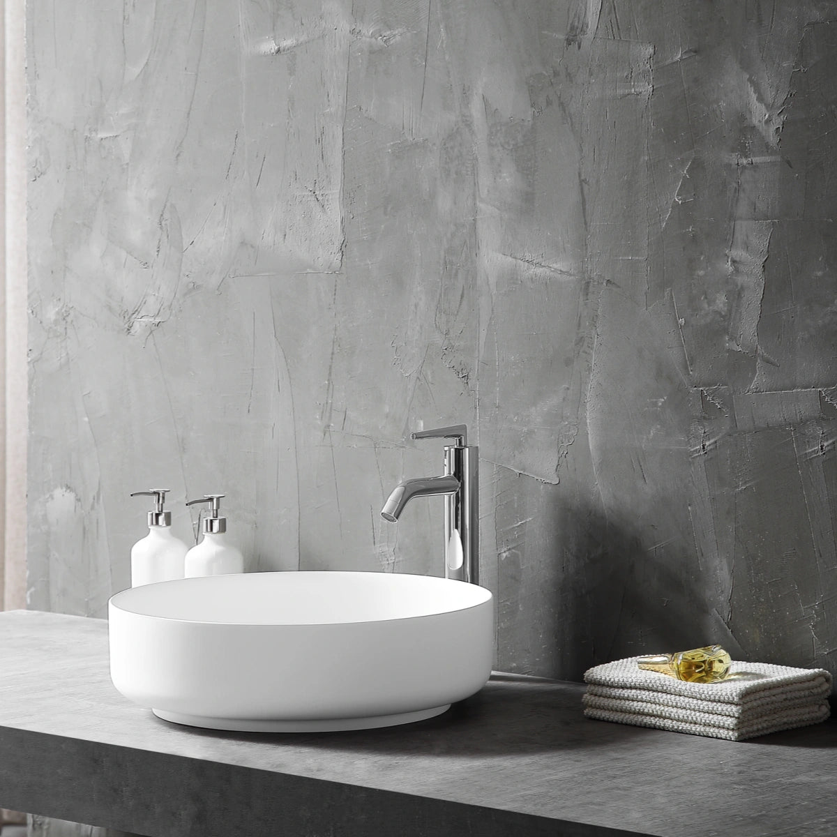 MonBlari XA-A93 round countertop basin | solid surface sink