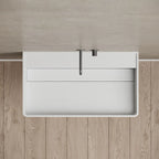 MonBlari XA-G10B Solid Surface Wall-Mounted Basin 600mm - 800mm Front Top View Close-up