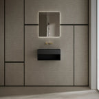 MonBlari XA-G71 Black Solid Surface Wall-Mount Basin 600mm - 800mm Front View