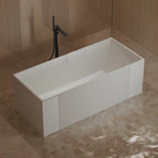 MonBlari XY-2005 White Freestanding Solid Sueface Bathtub Side Top View 