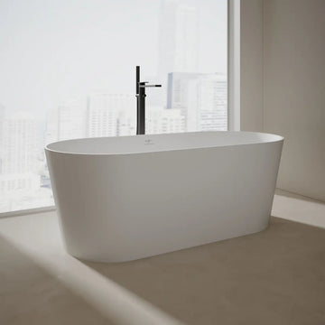 MonBlari Xa-8860 White Freestanding Solid Surface Bathtub