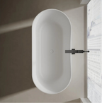 MonBlari Xa-8860 White Freestanding Solid Surface Bathtub Top View Close-up