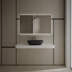 MonBlari Xa-A78 Black Countertop Solid Surface Basin Front View