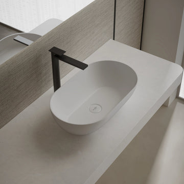 MonBlari Xa-A78 White Countertop Solid Surface Basin