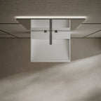 MonBlari Xa-G71 White Solid Surface Wall-Mount Basin Front Top View Close-up