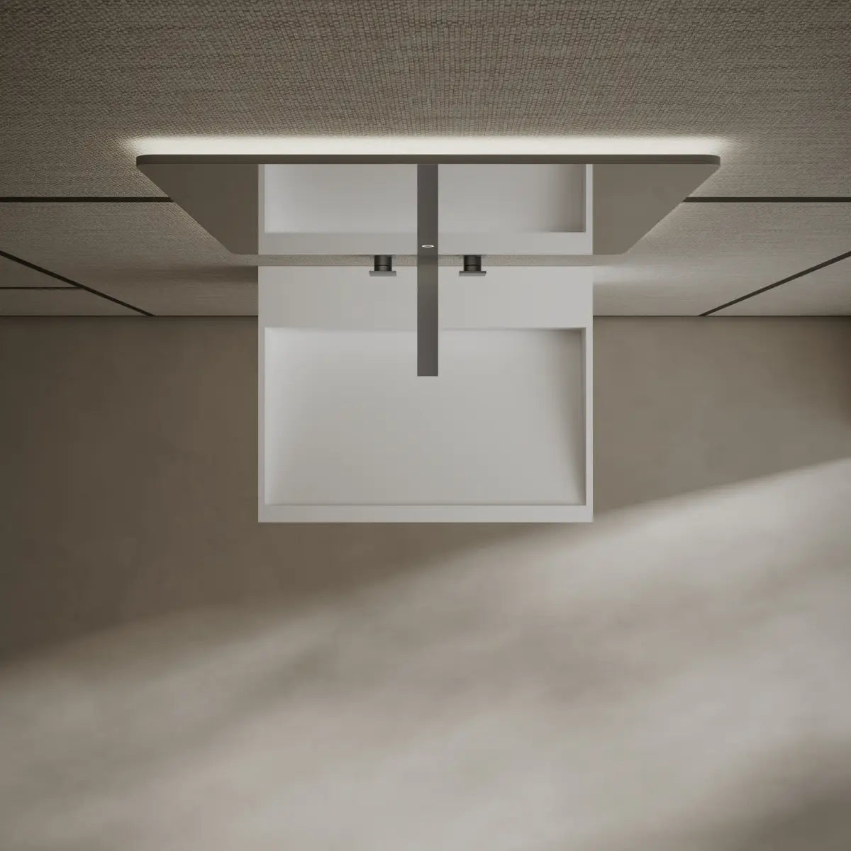 MonBlari Xa-G71 White Solid Surface Wall-Mount Basin Front Top View Close-up