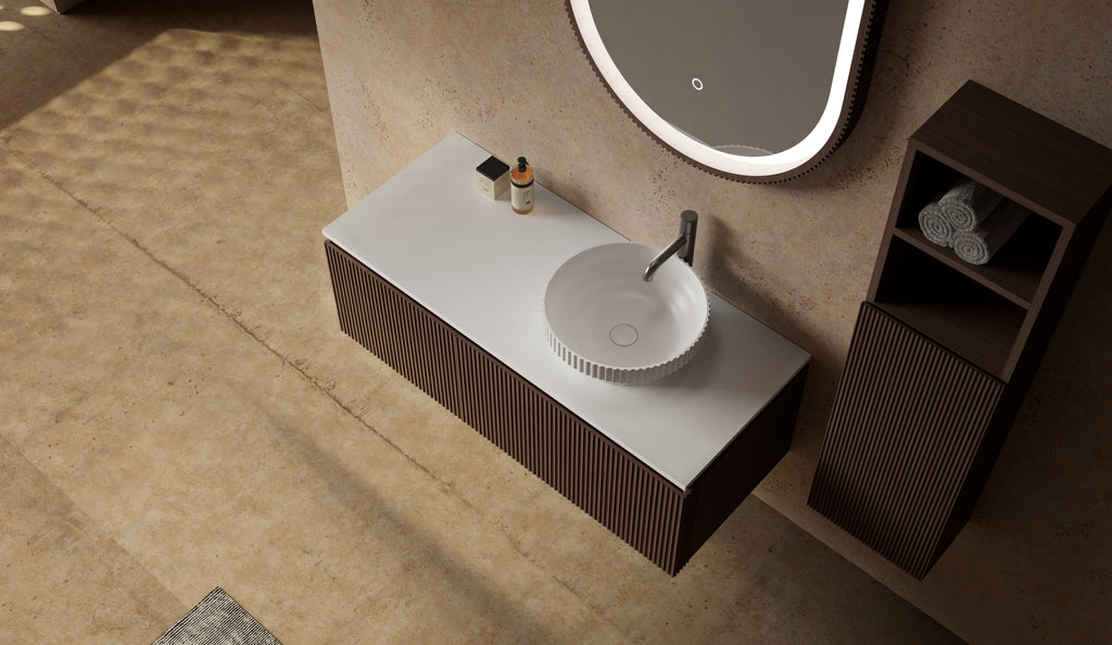 Monblair MW-V0633 vanity units with mirror-1400mm side top view