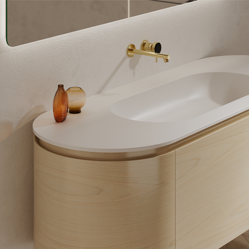 Monblair TW-5011 Vanity Units with Mirror-1400mm Left Side View Close-up