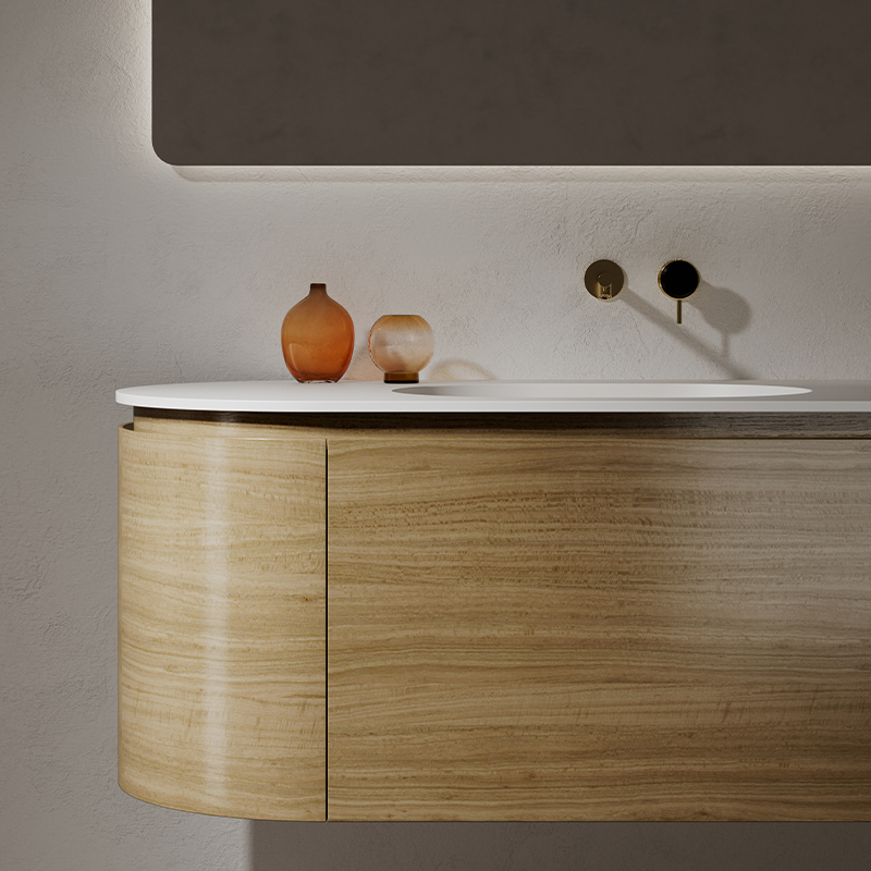Monblair TW-5012 Double Vanity Units with Mirror-1800mm Left Side View Close-up