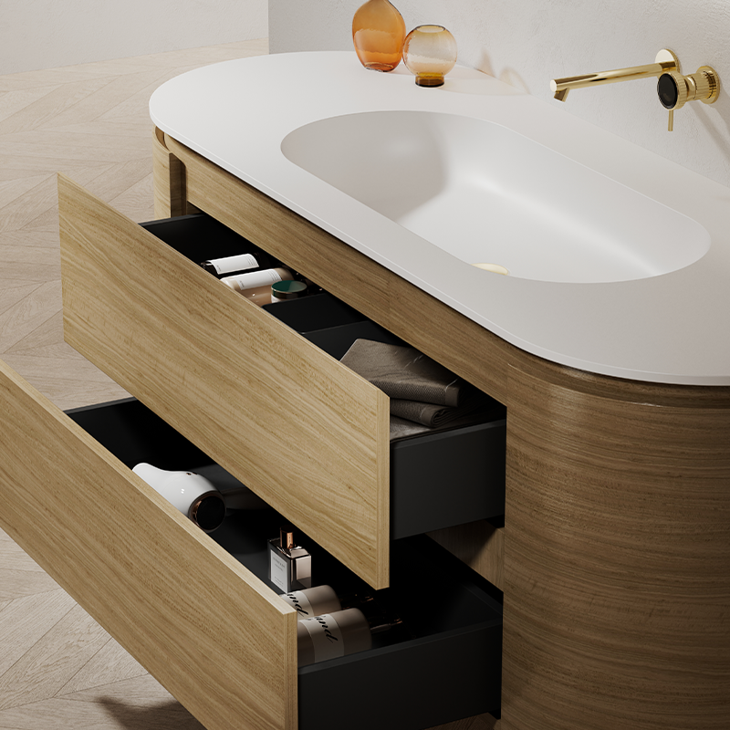 Monblair TW-5021 vanity units with mirror-1200mm diagonal top view close-up