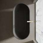 Monblari VENUS Series Black Freestanding Solid Surface Bathtub Top View Close-up