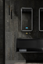 Monblari mc-v9970 carbon fiber vanity unit with mirror front view close-up-1600mm