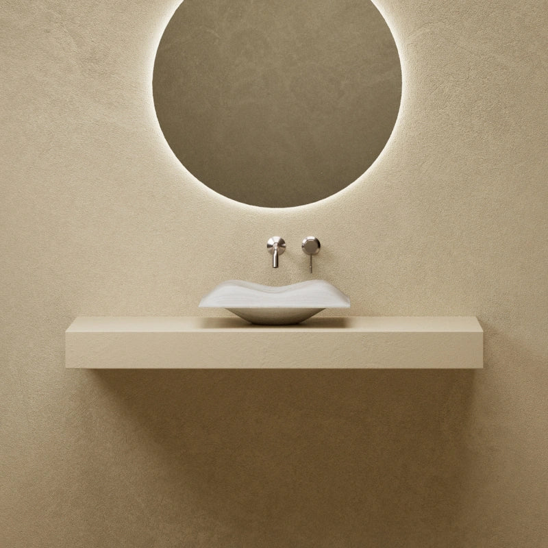 MonBlari MonRO Series Natural Marble Countertop Vessel Washbasin