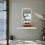 MonBlari MonRO Series Clear Amber Luxury Vessel Bathroom Sink