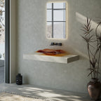 MonBlari MonRO Series Clear Amber Luxury Vessel Bathroom Sink