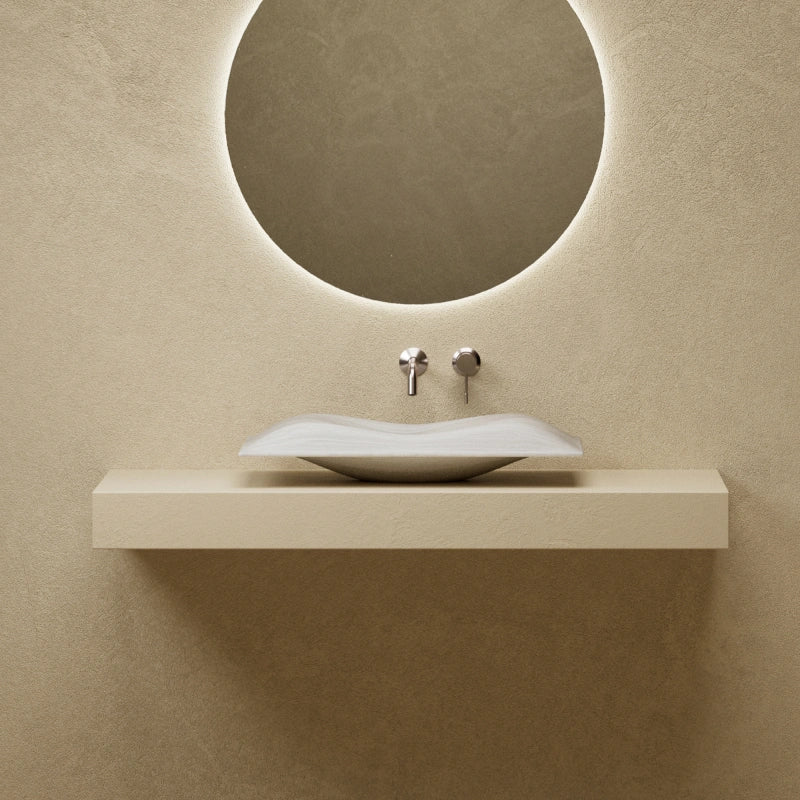 MonBlari MonRO Series Sculptural Marble Countertop Basin