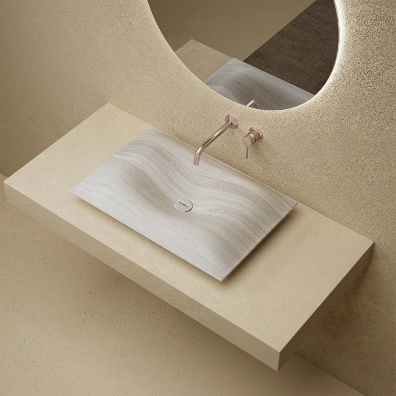 MonBlari MonRO Series Sculptural Marble Countertop Basin