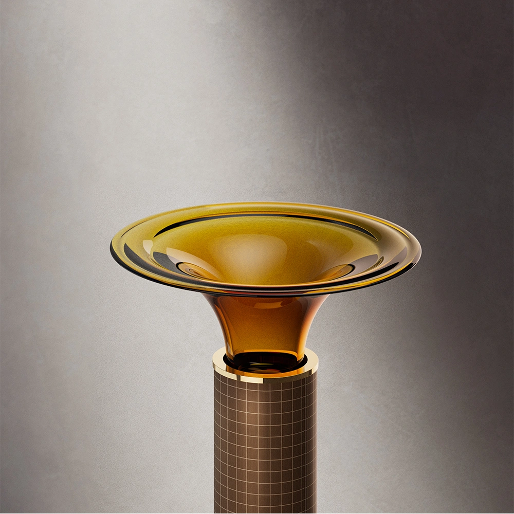 MonBlari SPRING Series Pedestal Basin - Amber Yellow&Plaid Yellow