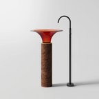 MonBlari SPRING Series Pedestal Basin - Wine Amber&Wood Grain