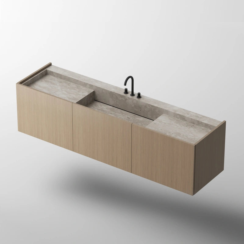 MonBlari City Square Series Montage Marble Vanity Unit with Storage Drawers
