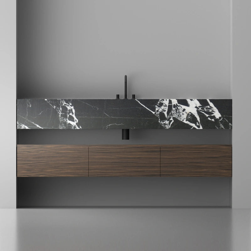 MonBlari City Square Series Bvlgari Black Marble Wall-Hung Vanity Unit
