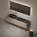 MonBlari STRATA Series Custom Bvlgari Black Marble Single Wall-Hung Vanity Unit