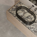 MonBlari STRATA Series Architectural Custom Marble Single Wall-Hung Vanity Set
