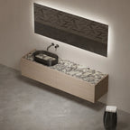 MonBlari STRATA Series Architectural Custom Marble Single Wall-Hung Vanity Set