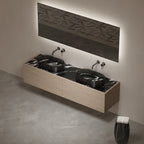 MonBlari STRATA Series Marble Double Basin Wall-Hung Vanity Unit with Storage Drawers