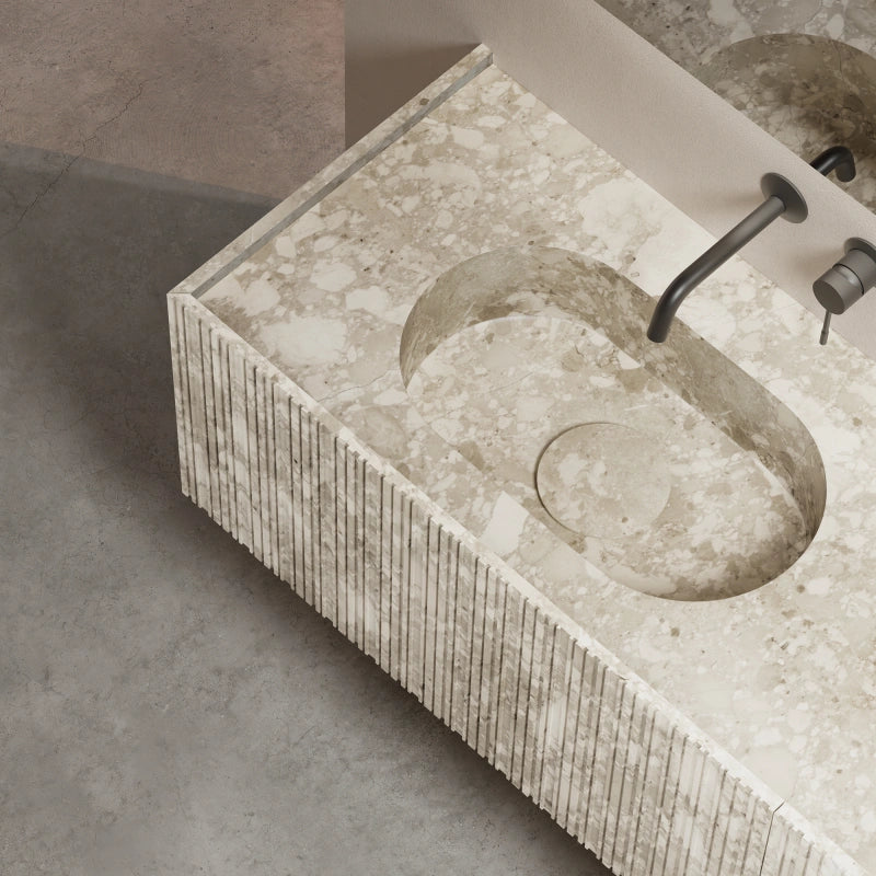 MonBlari STRATA Series Montage Marble Wall-Hung Vanity Unit with Undermount Sink