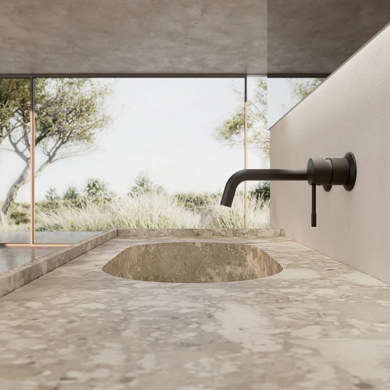 MonBlari STRATA Series Montage Marble Wall-Hung Vanity Unit with Twin Undermount Basins