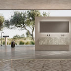 MonBlari STRATA Series Montage Marble Wall-Hung Vanity Unit with Twin Undermount Basins