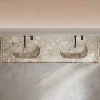 MonBlari STRATA Series Montage Marble Wall-Hung Vanity Unit with Twin Undermount Basins
