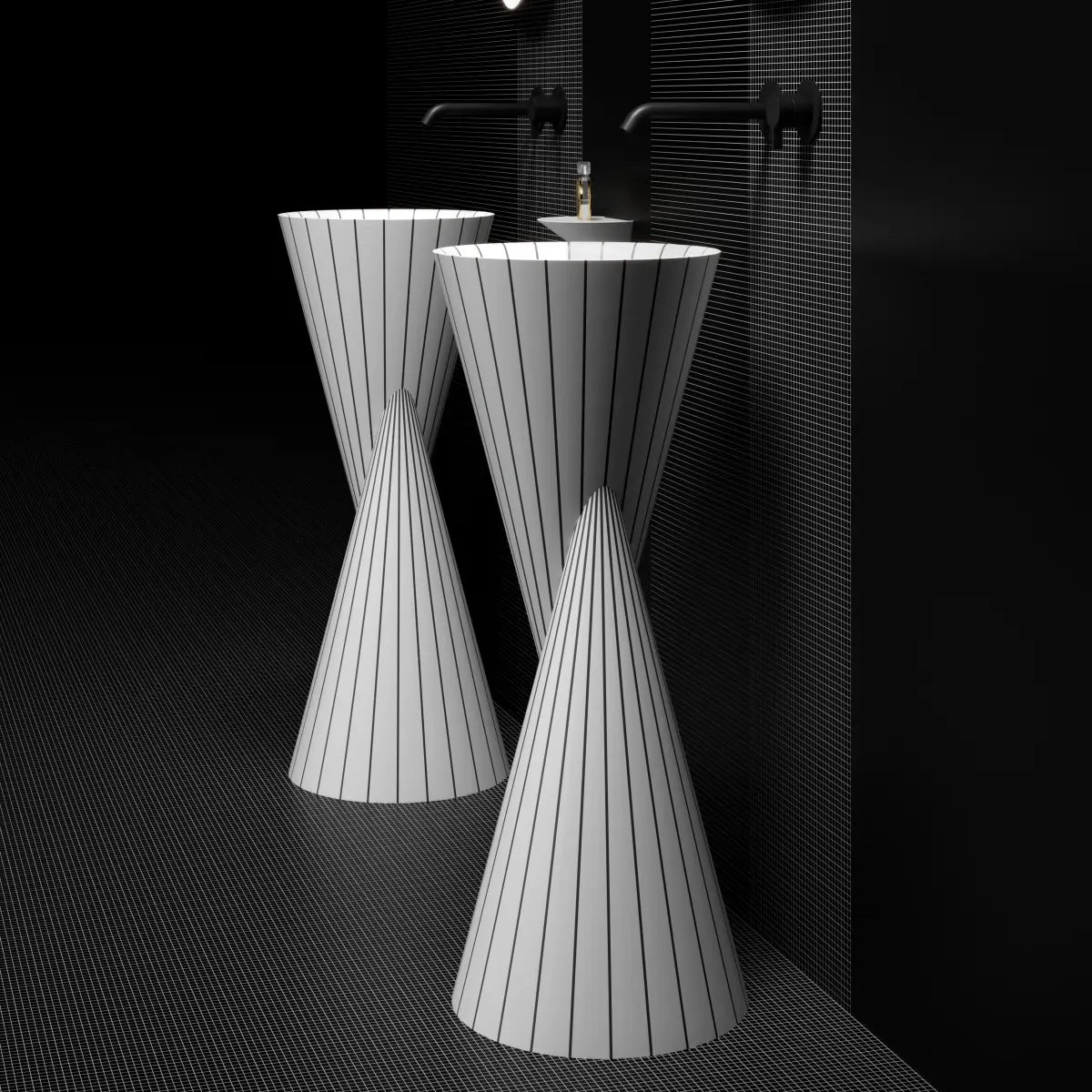 MonBlari SWING Series Sculpted Pedestal Sink