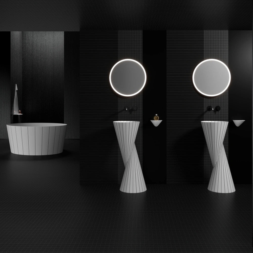 MonBlari SWING Series Sculpted Pedestal Sink