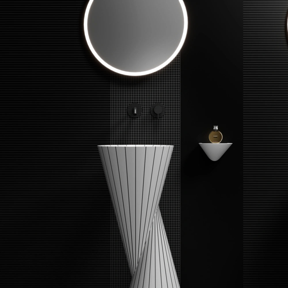 MonBlari SWING Series Sculpted Pedestal Sink