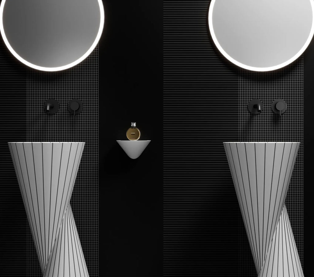 MonBlari SWING Series Sculpted Pedestal Sink