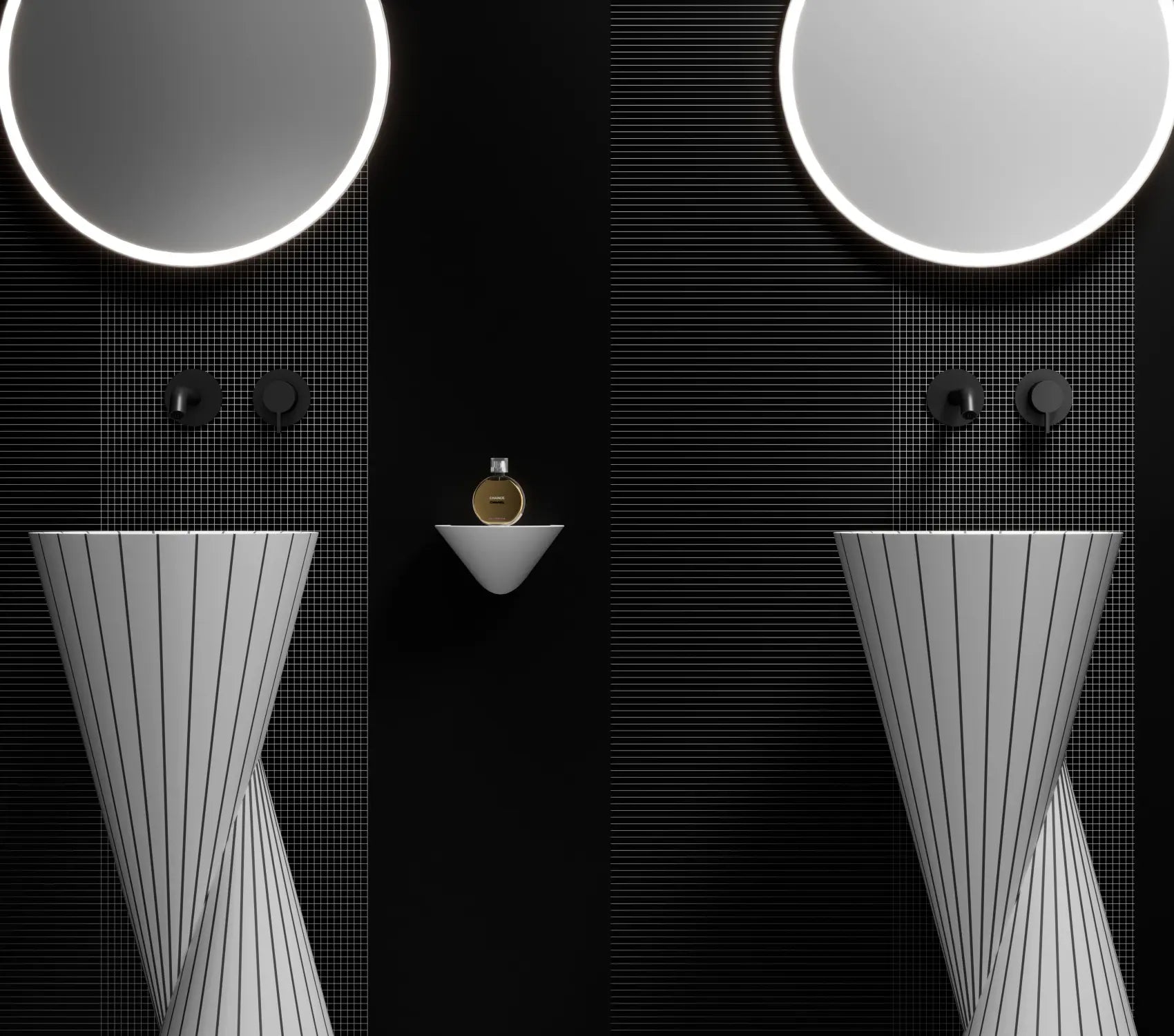 MonBlari SWING Series Sculpted Pedestal Sink