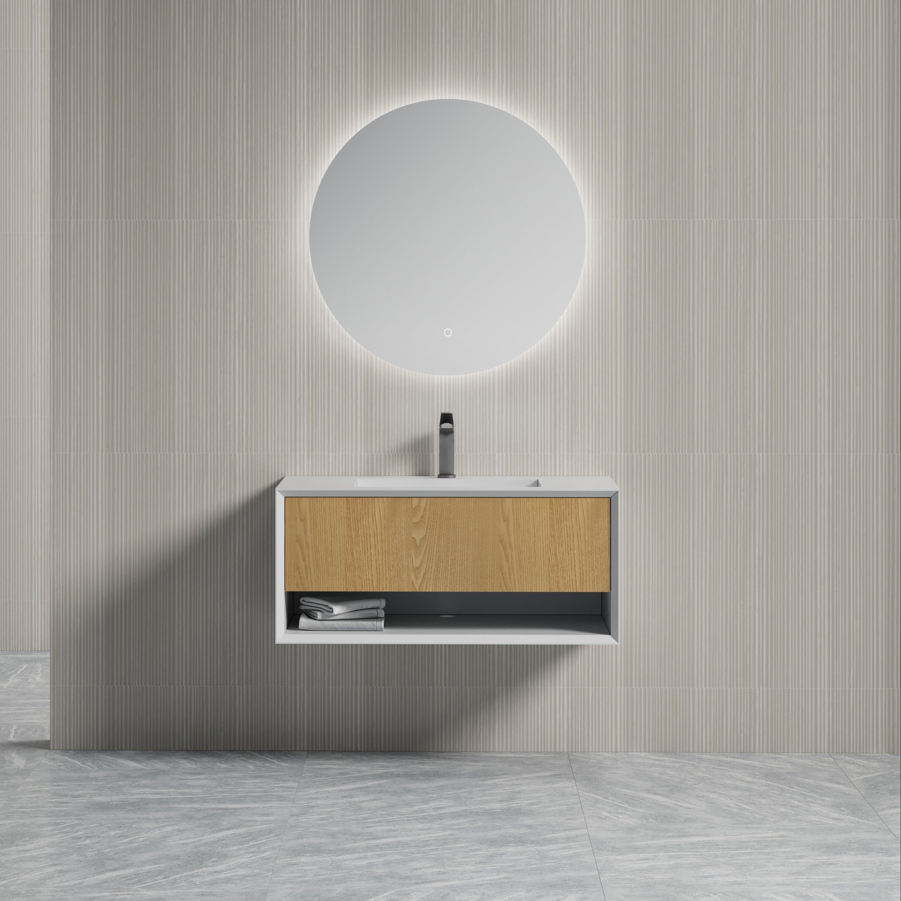 Monblari TW-2500 Vanity Units with Mirror - 1000mm - Front View