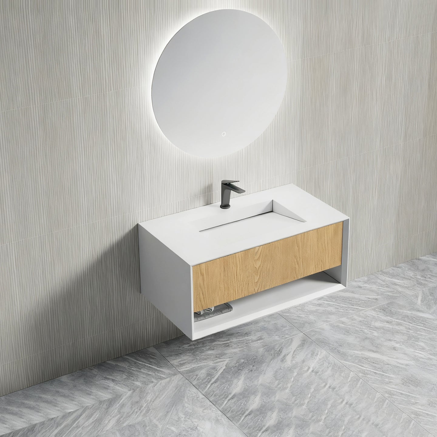 MonBlari TW-2500 Vanity Units with Mirror – 1000mm - SideTop