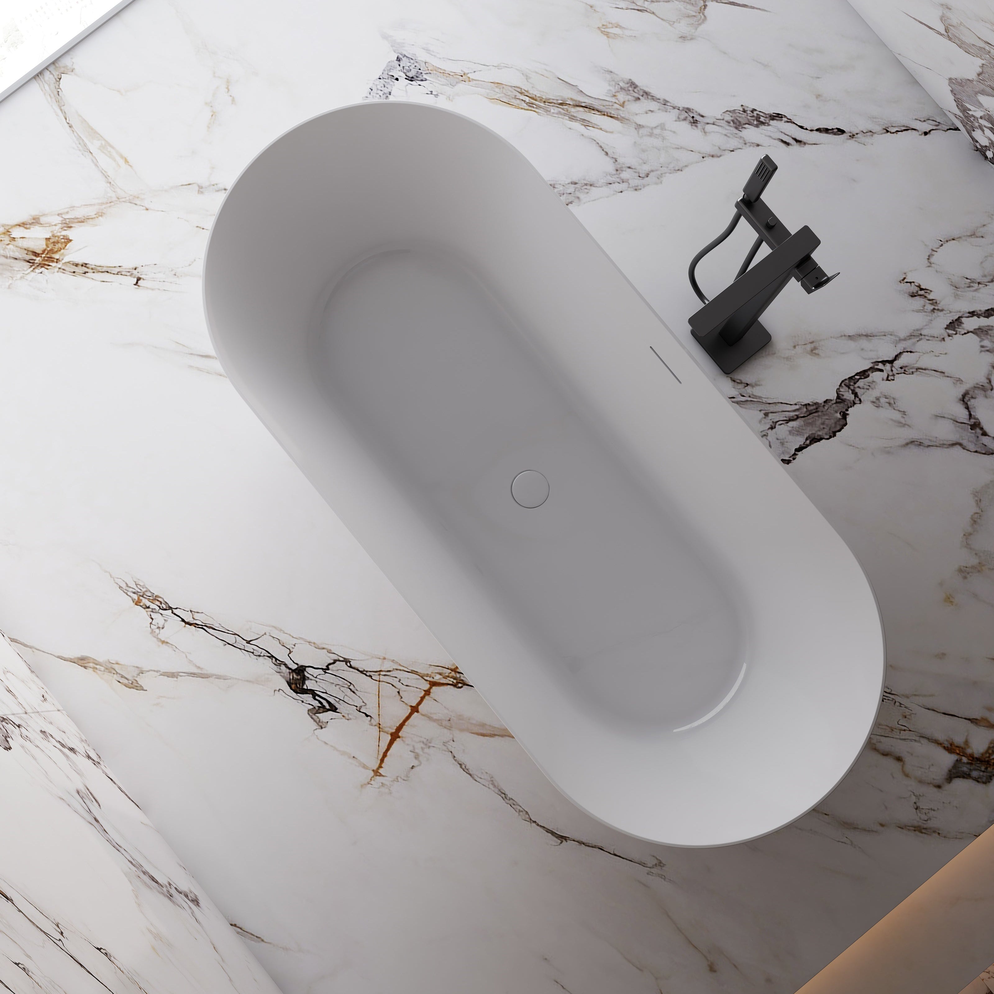 MonBlari TW-6611 Wide Oval Freestanding Bath-TopView