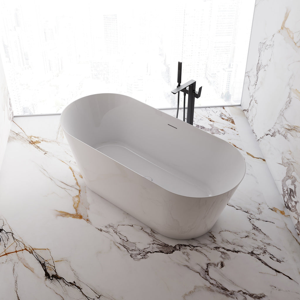 MonBlari TW-6611 Wide Oval Freestanding Bath-SideTopView