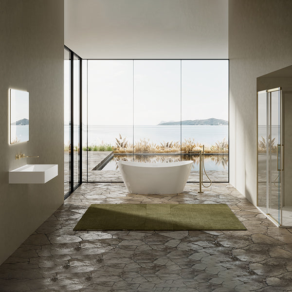MonBlari TW-6612 White Acrylic Freestanding Bathtub 1520mm - 1690mm