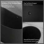 MonBlari TW-6612 Black Acrylic Freestanding Bathtub 1520mm - 1690mm