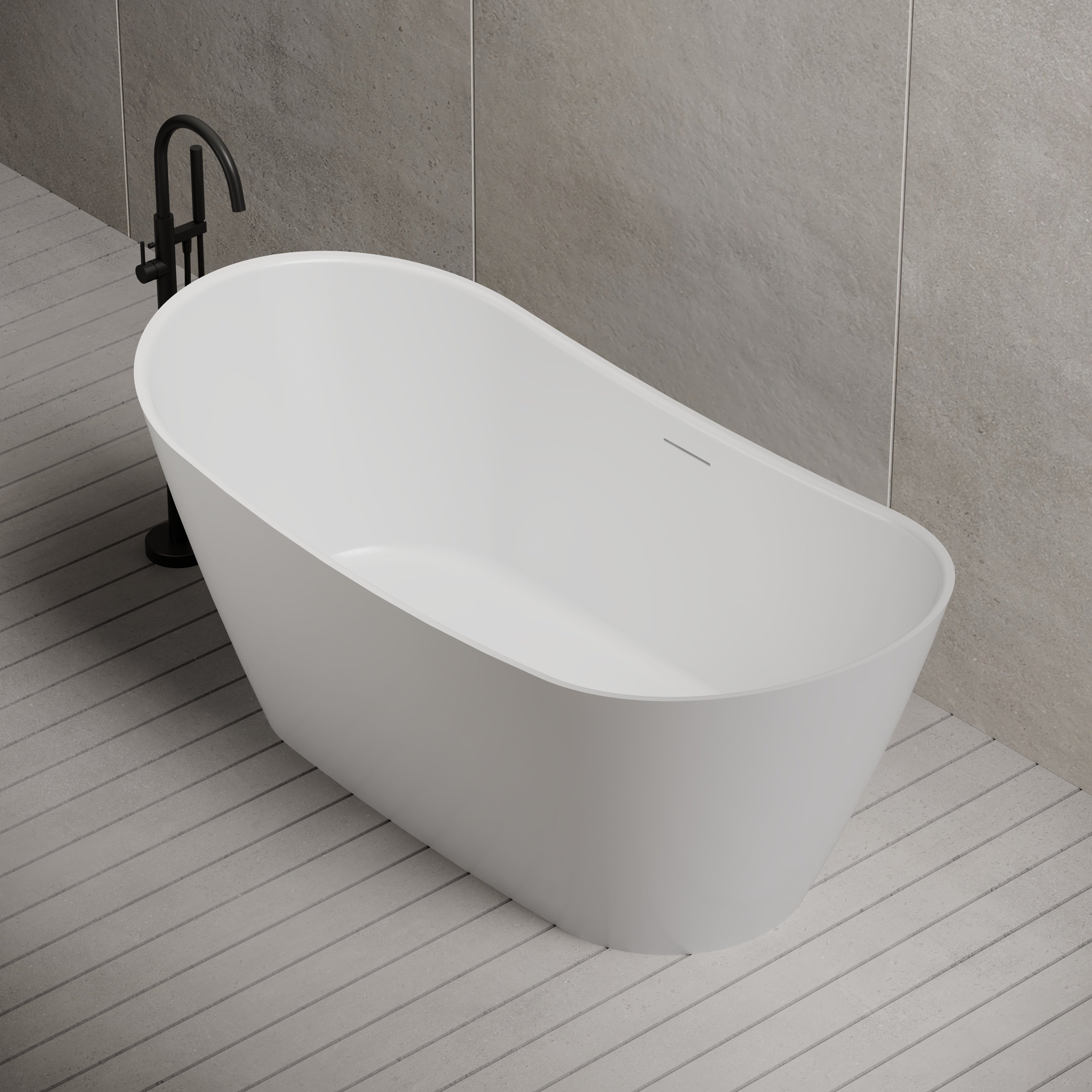 MonBlari TW-6612 Wide Oval Freestanding Bathtub-Diagonal Top