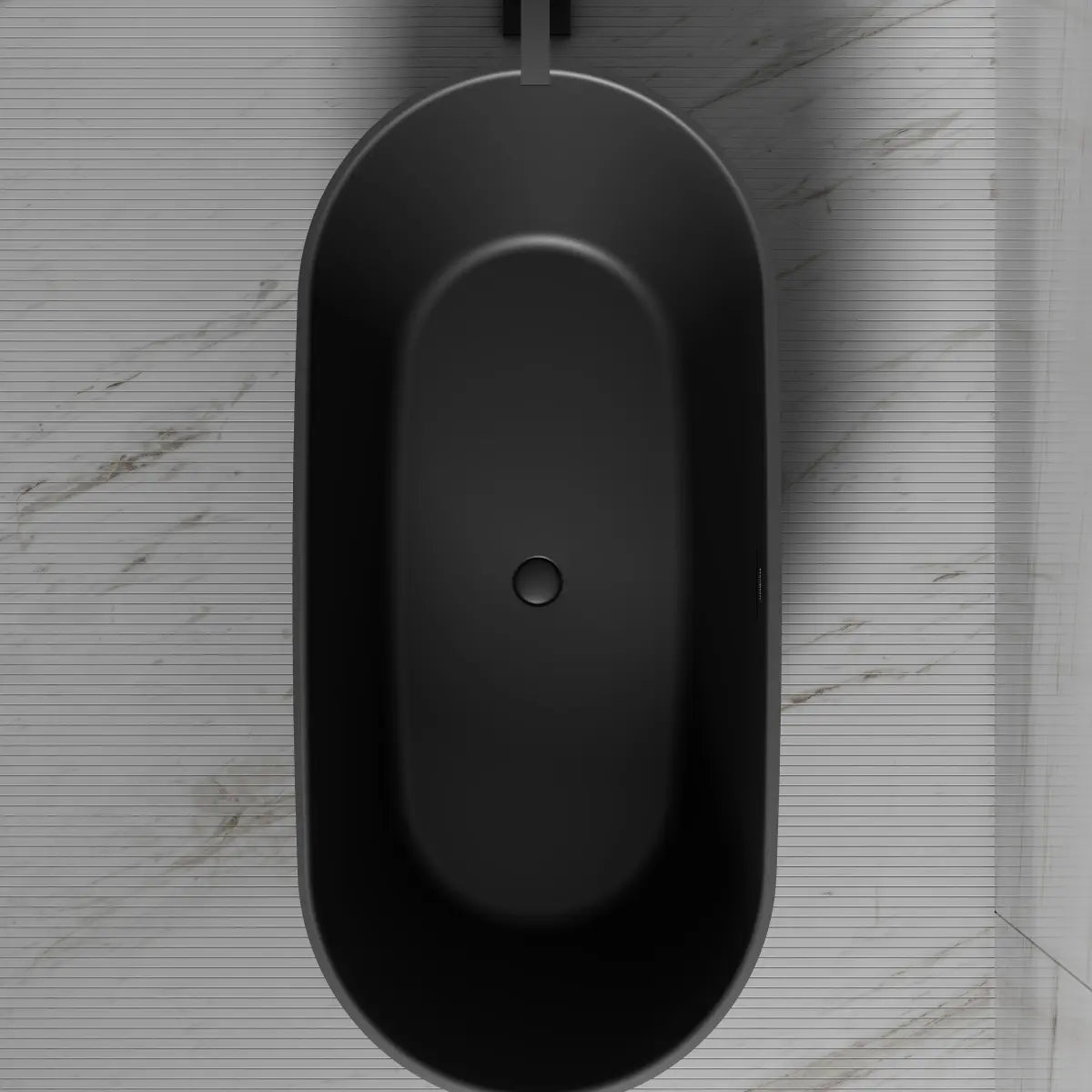 MonBlari TW-6612 Black Acrylic Freestanding Bathtub 1520mm - 1690mm
